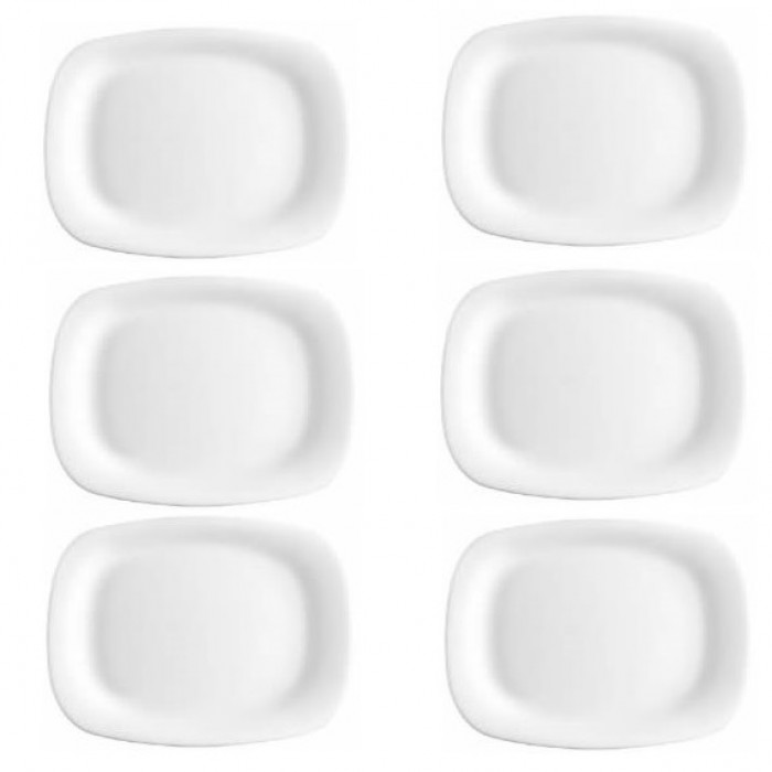 Set 6 farfurii sticla opal BORMIOLI PARMA, 21x18xh1,9cm
