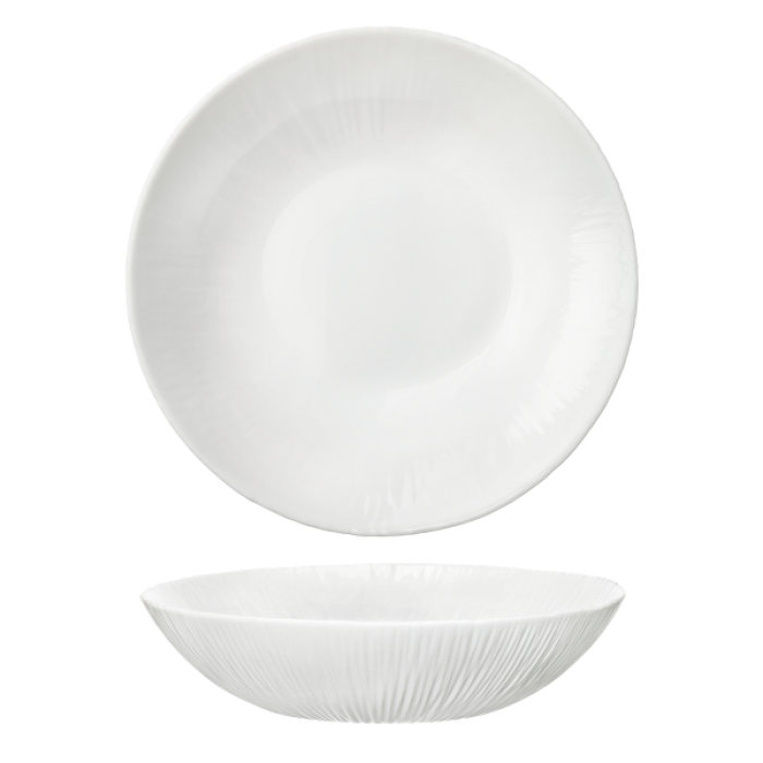 Set 6 farfurii supa BORMIOLI COCONUT, sticla opal, D20xh4,8cm