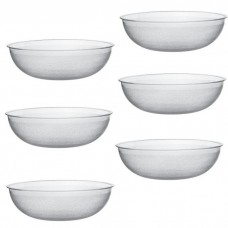 Set 6 frapiere tip bol din policarbonat texturat RAKI, D32xh9,6cm, 5l, transparent/mat