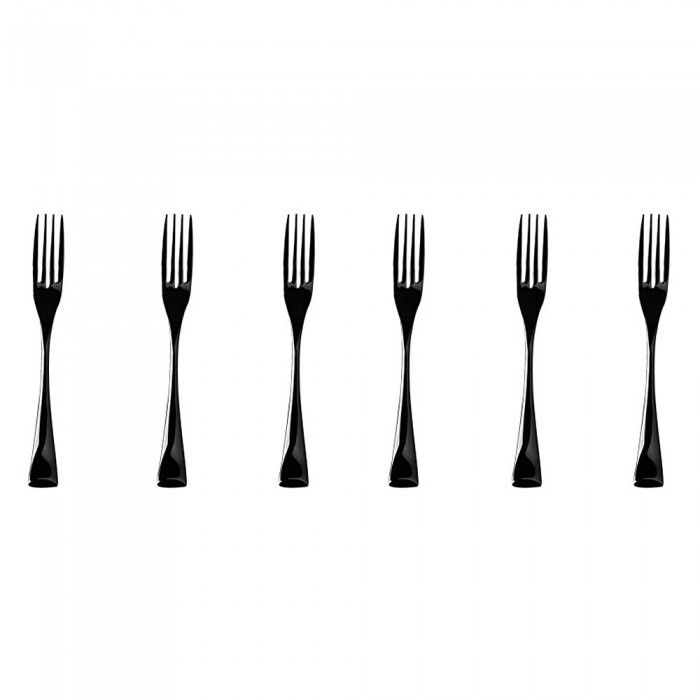 Set 6 furculite RAKI WICKED BLACK, din inox, 21,7cm