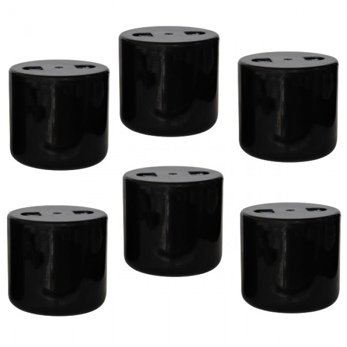 Set 6 ghetiere cu capac si pereti dubli RAKI, 0,7l, din acril, negre