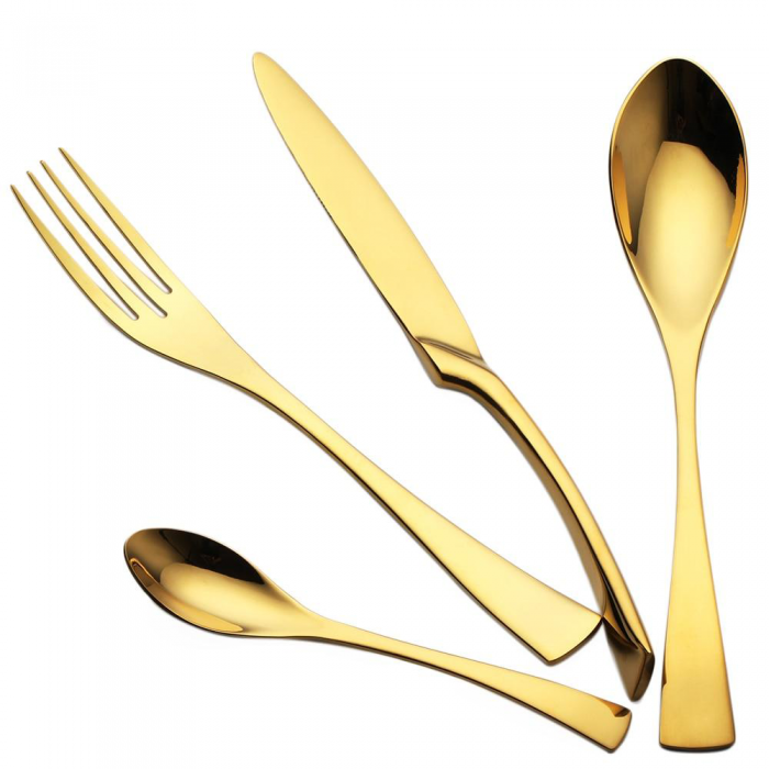 Set 6 linguri desert RAKI WICKED GOLD, din inox, 14,8cm