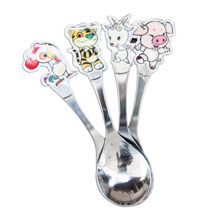 Set 6 lingurita cu decor pentru copii CULINARO, inox