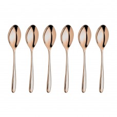Set 6 lingurite desert INOXRIV NOVECENTO PINK GOLD, otel inoxidabil 18/10, L15,5cm, grosime 3,5mm, finisaj lucios