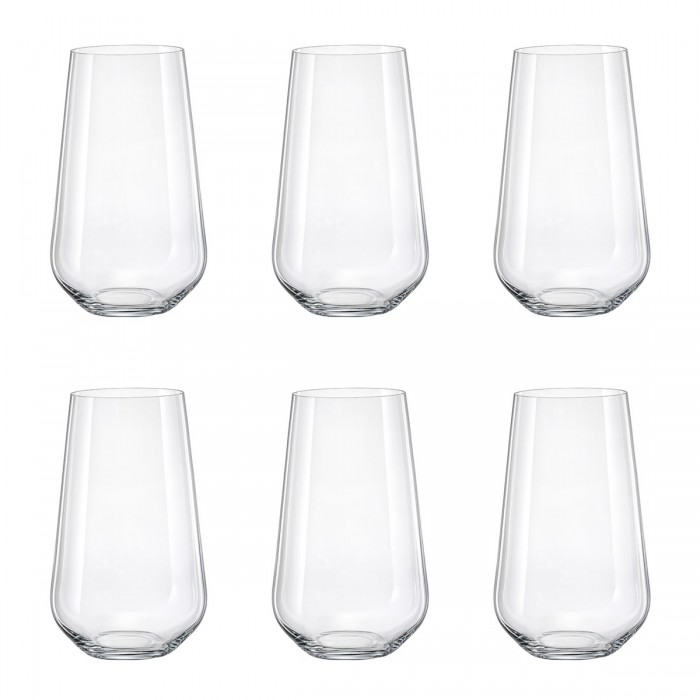 Set 6 pahare bauturi racoritoare BOHEMIA CRISTAL SANDRA, 440ml, sticla