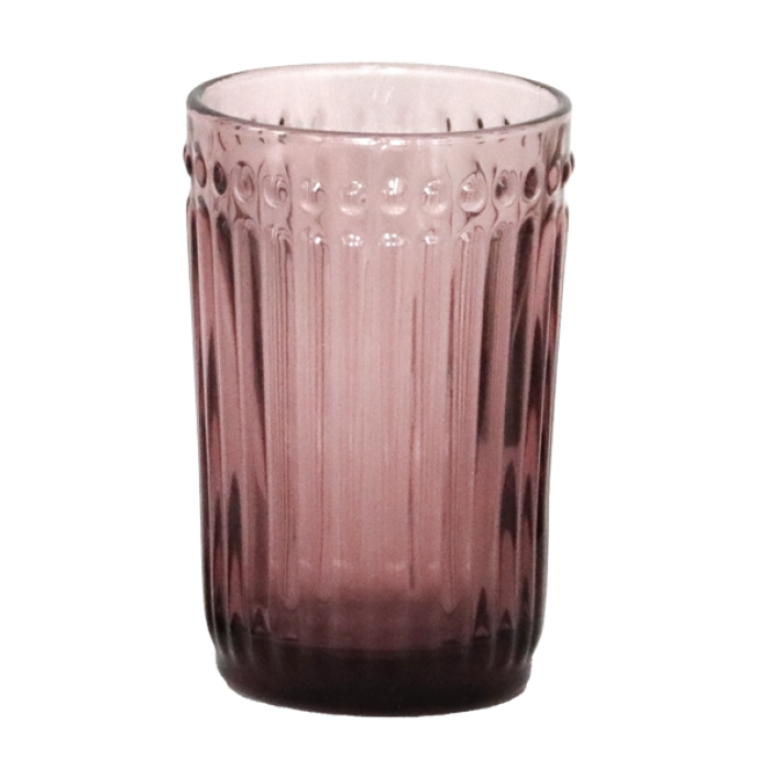 Set 6 pahare bauturi racoritoare RAKI OLD SCHOOL BORDEAUX, din sticla, D8xh12,5cm, 260ml, bordo