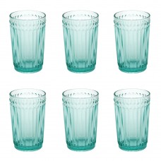 Set 6 pahare bauturi racoritoare RAKI OLD SCHOOL VINTAGE GREEN, din sticla, D8xh12,5cm, 350ml, verde