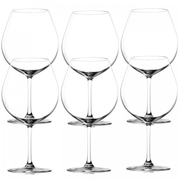 Set 6 pahare cu picior pentru vin rosu LUCARIS BANGKOK 750ml BURGUNDY