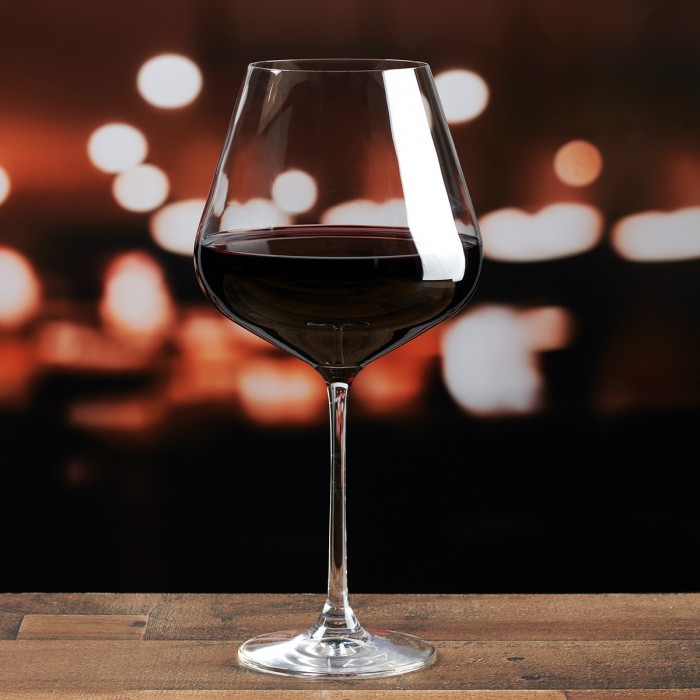 Set 6 pahare cu picior pentru vin rosu LUCARIS HONG KONG 910ml BURGUNDY