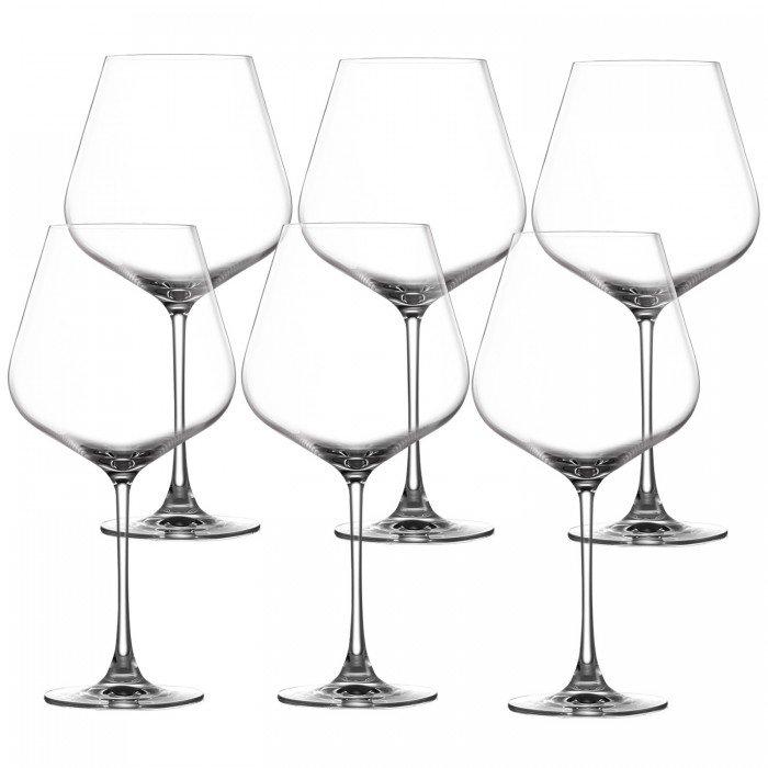 Set 6 pahare cu picior pentru vin rosu LUCARIS HONG KONG 910ml BURGUNDY