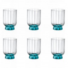 Set 6 pahare D.O.F, BORMIOLI ROCCO FLORIAN BLUE, 375ml, D7,8xh11,3cm
