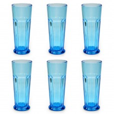 Set 6 pahare din sticla RAKI, 450ml, pentru cocktail, albastru
