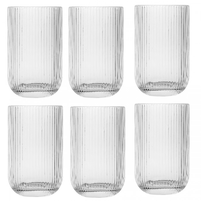 Set 6 pahare inalte long drink universale Raki Bloom, 410ml, D8xh13cm, sticla, transparente