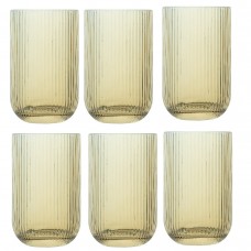 Set 6 pahare inalte long drink universale Raki Bloom Yellow, 410ml, D8xh13cm, sticla, galben/transparent