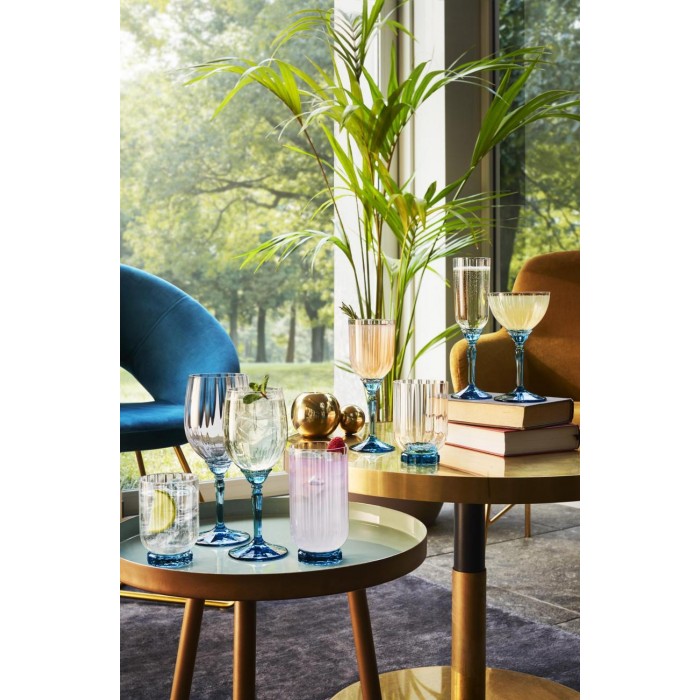 Set 6 pahare long drink, BORMIOLI ROCCO FLORIAN BLUE, 430ml, D7,3xh14,1cm