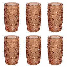 Set 6 pahare long drink RAKI ALOHA BURNT ORANGE, din sticla, 400ml, pentru cocktail