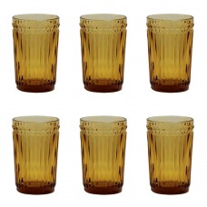 Set 6 pahare long drink RAKI OLD SCHOOL YELLOW, din sticla, D8xh12,5cm, 360ml, galben