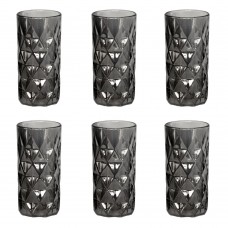 Set 6 pahare long drink RAKI WICKED, din sticla, D7,1xh14,6cm, fumurii