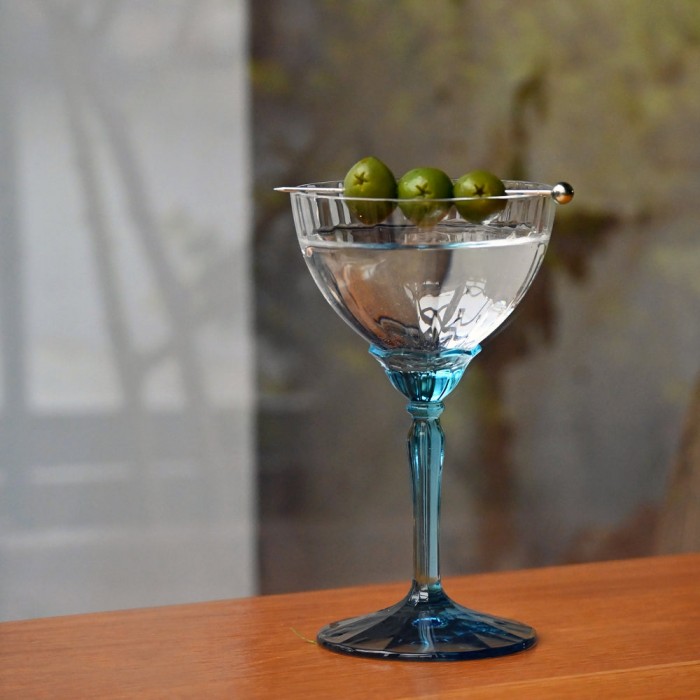 Set 6 pahare martini, sampanie, BORMIOLI ROCCO FLORIAN BLUE, 240ml, D9,7xh16,4cm