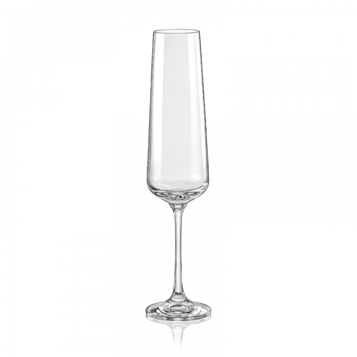 Set 6 pahare sampanie BOHEMIA CRISTAL SANDRA, 200ml, sticla