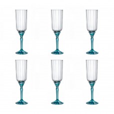 Set 6 pahare sampanie BORMIOLI ROCCO FLORIAN BLUE, 210ml, D6,5xh22cm