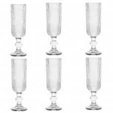 Set 6 pahare sampanie Raki Bloom, 150ml, D6xh18,5cm, sticla, transparente