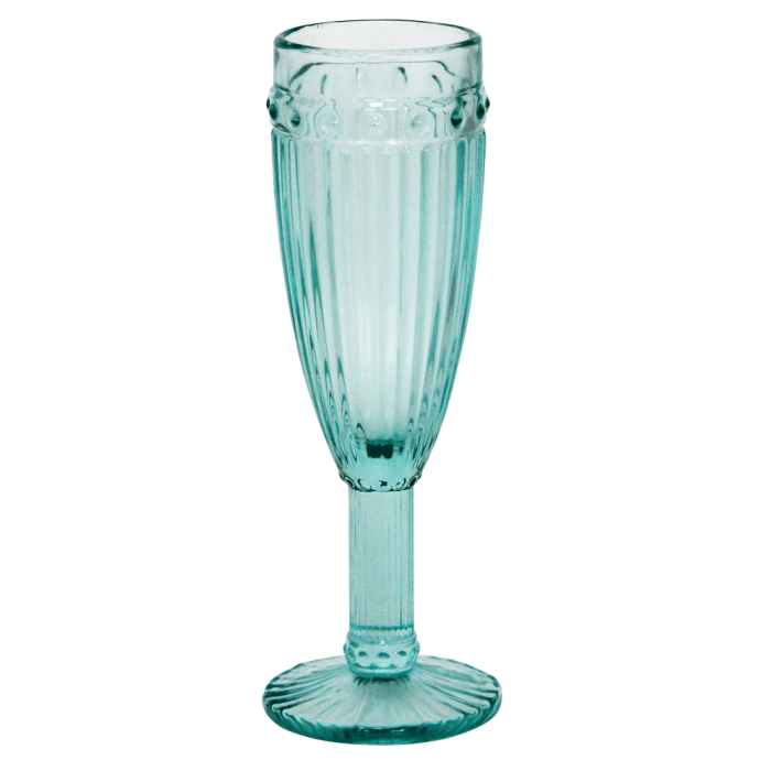 Set 6 pahare sampanie RAKI OLD SCHOOL VINTAGE GREEN, din sticla, D6xh20cm, 175ml, verde