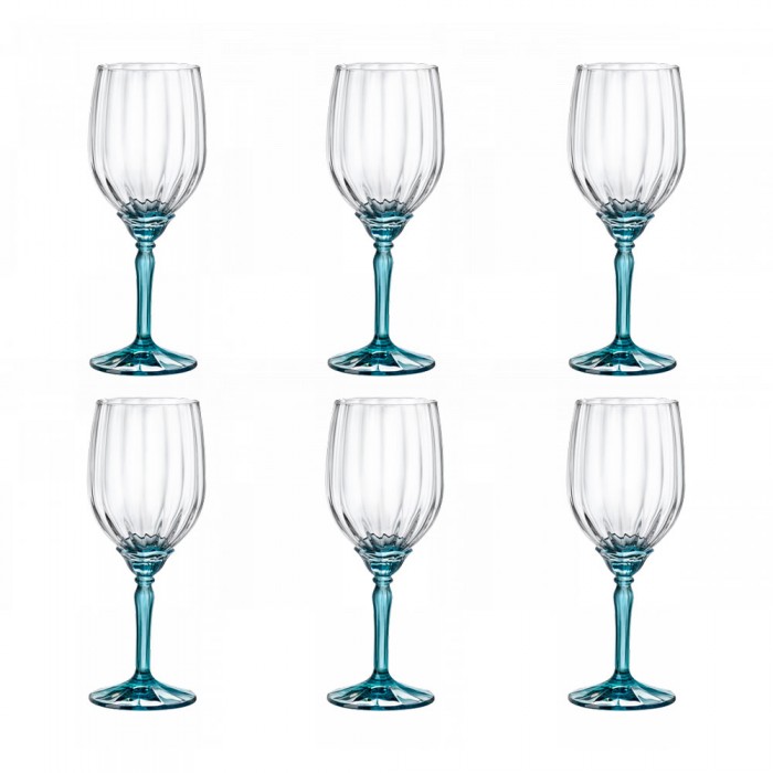 Set 6 pahare vin alb BORMIOLI ROCCO FLORIAN BLUE, 380ml, D8,2xh20,8cm