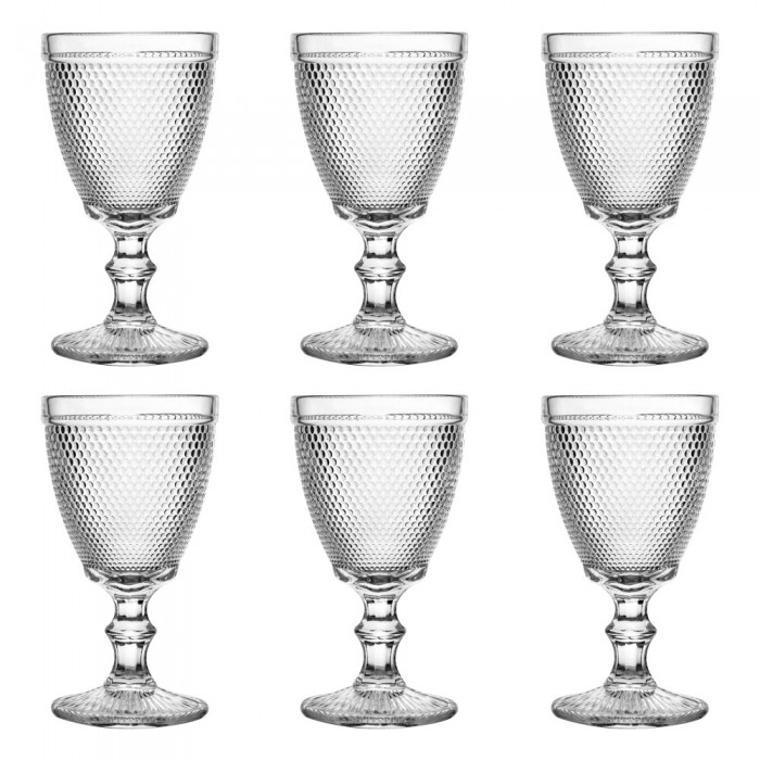Set 6 pahare vin alb Raki Charm, 240ml, din sticla, transparente