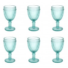 Set 6 pahare vin alb RAKI OLD SCHOOL VINTAGE GREEN, din sticla, D8xh15,5cm, 250ml, verde