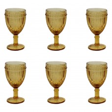 Set 6 pahare vin alb RAKI OLD SCHOOL YELLOW, din sticla, D7,8xh15cm, 260ml, galben
