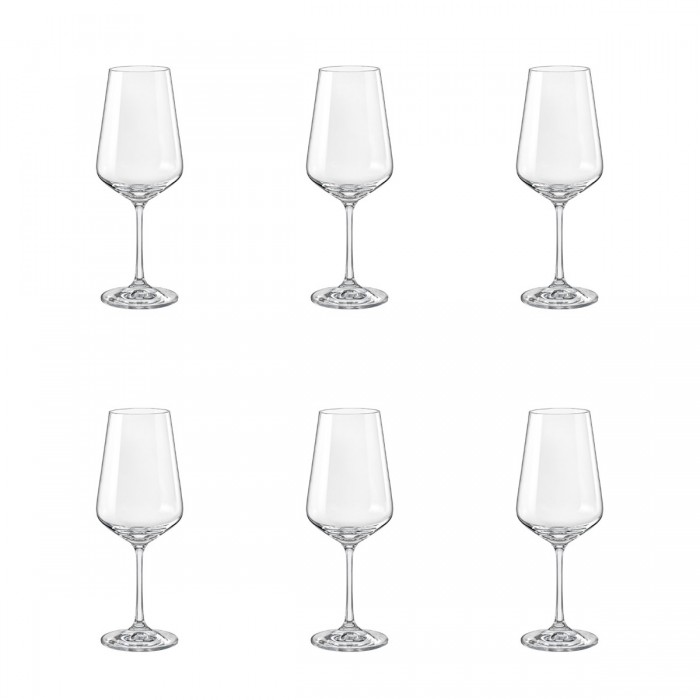 Set 6 pahare vin BOHEMIA CRISTAL SANDRA, 350ml, sticla