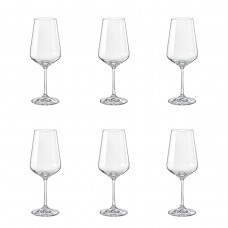 Set 6 pahare vin rosu BOHEMIA CRISTAL SANDRA, 450ml, sticla