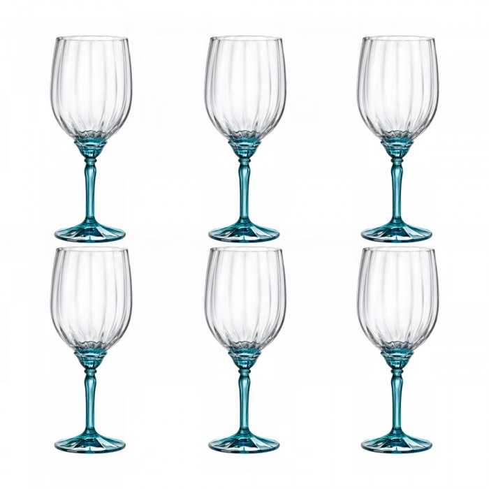 Set 6 pahare vin rosu BORMIOLI ROCCO FLORIAN BLUE, 535ml, D9,2xh22,1cm
