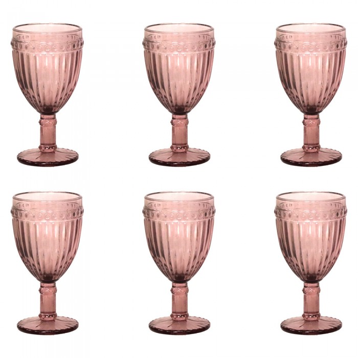Set 6 pahare vin rosu RAKI OLD SCHOOL BORDEAUX, din sticla, D8,5xh16,5cm, 300ml, bordo