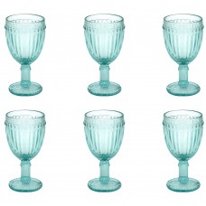 Set 6 pahare vin rosu RAKI OLD SCHOOL VINTAGE GREEN, din sticla, D8,7xh17cm, 350ml, verde
