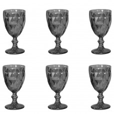 Set 6 pahare vin rosu RAKI WICKED, din sticla, D8,8xh17cm, fumurii