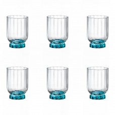 Set 6 pahare whisky BORMIOLI ROCCO FLORIAN BLUE, 300ml, D7,3xh10,4cm