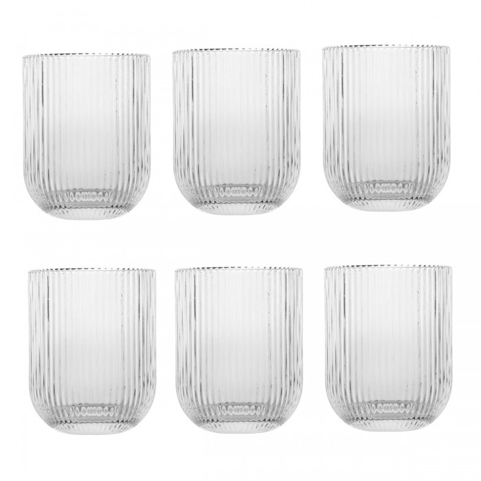 Set 6 pahare whisky Raki Bloom, 260ml, D7,5xh9,5cm, sticla, transparente
