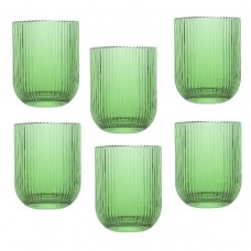 Set 6 pahare whisky Raki Bloom Green, 260ml, D7,5xh9,5cm, sticla, verde/transparent