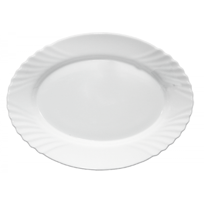 Set 6 platouri ovale BORMIOLI EBRO, sticla opal, 36x26xh2,7cm