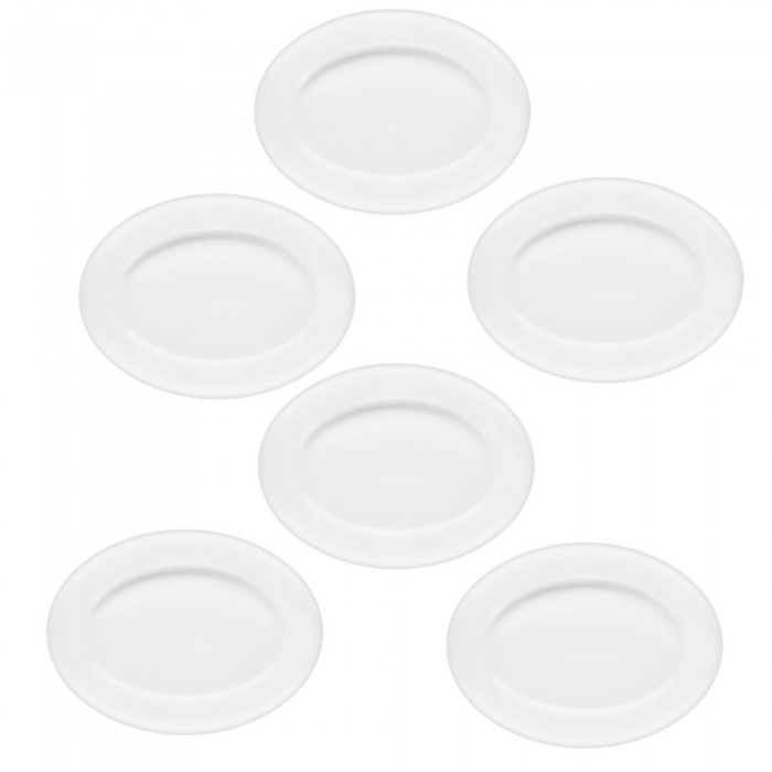 Set 6 platouri ovale BORMIOLI PERFORMA, sticla opal, 30x21,8xh2,1cm