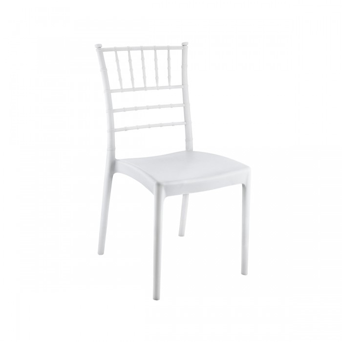 Set 6 scaune evenimente RAKI TIFFANY, plastic, alb, 44x42xh92cm