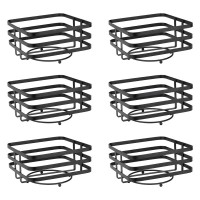 Set 6 suporturi metalice patrate pentru cos textil CULINARO, 19x19cm