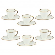 Set cafea 12 piese portelan, 6 cesti 160ml cu farfurioare CULINARO ARIZONA GLISS