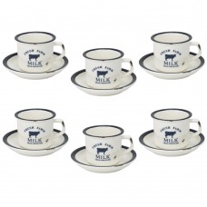 Set ceai/cafea 12 piese portelan, ceasca 200ml cu farfurioara CULINARO HAPPY FARM