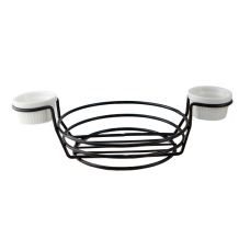 Set cos servire cu 2 boluri sos, RAKI, 15x15xh6,5cm, negru