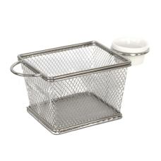 Set Cos servire cu bol sos, RAKI,10x8xh7,5cm, crom
