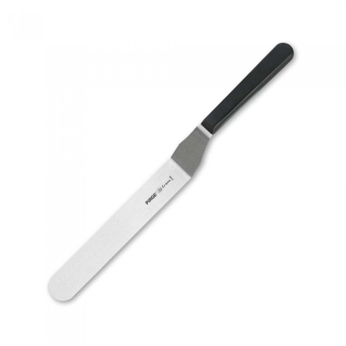 Set cutite si spatule patiserie 5 piese + husa PIRGE CREME, inox cu manere plastic negru