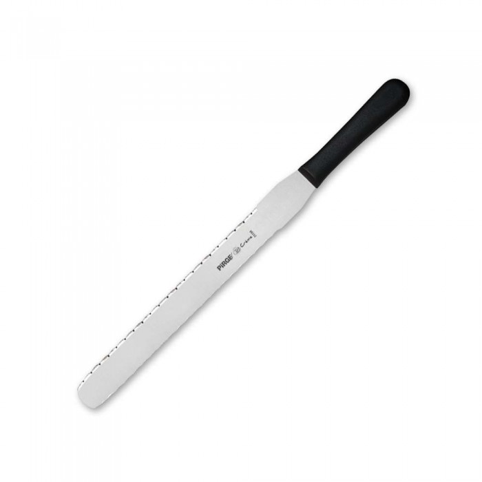 Set cutite si spatule patiserie 5 piese + husa PIRGE CREME, inox cu manere plastic negru